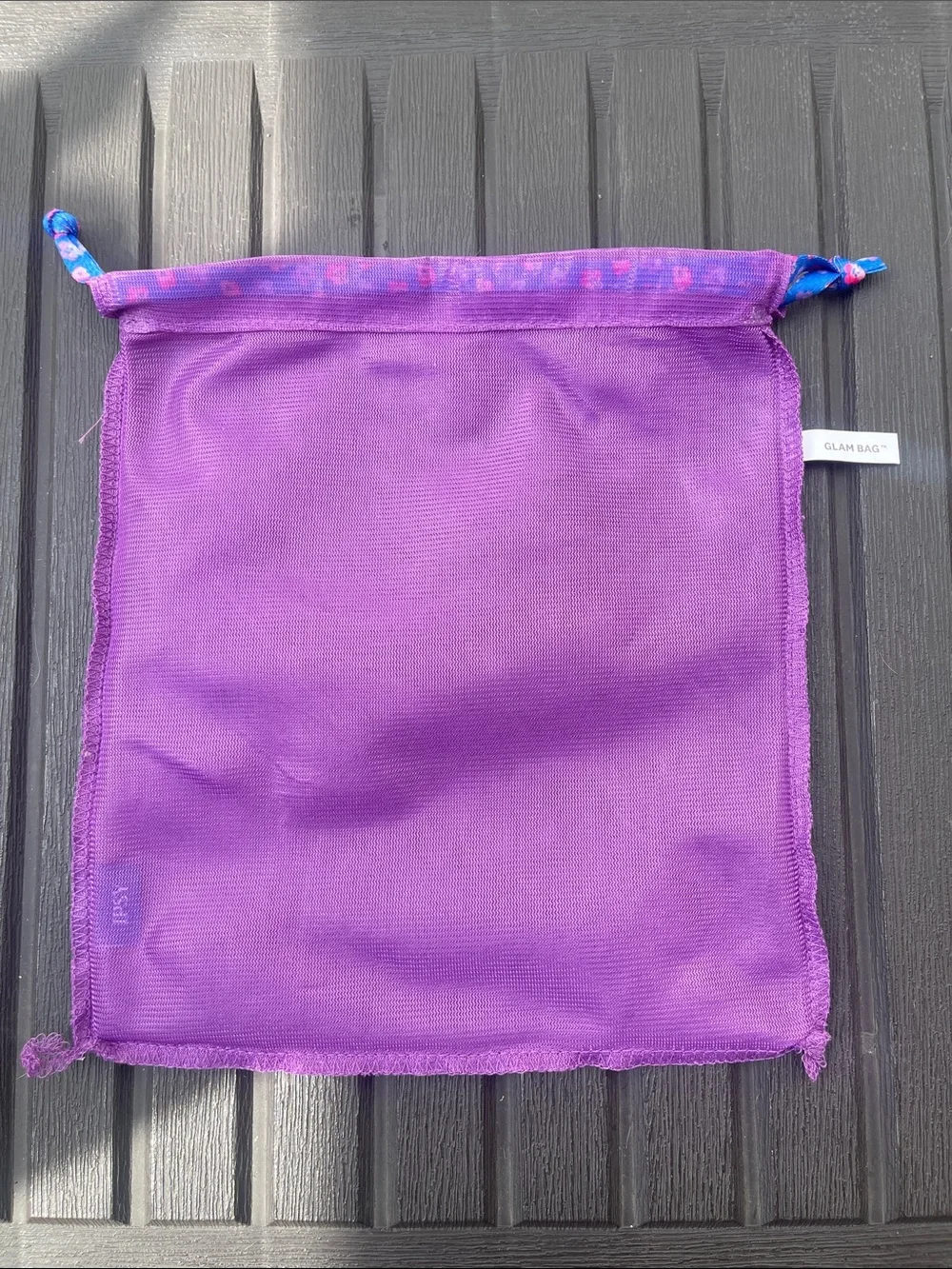 Ipsy - Purple Makeup Bag with Blue Floral Ties